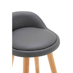 Grey Faux Leather Bar Stool
