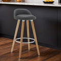 Grey Faux Leather Bar Stool