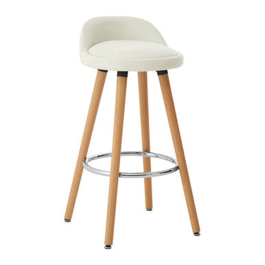 White Faux Leather Bar Stool