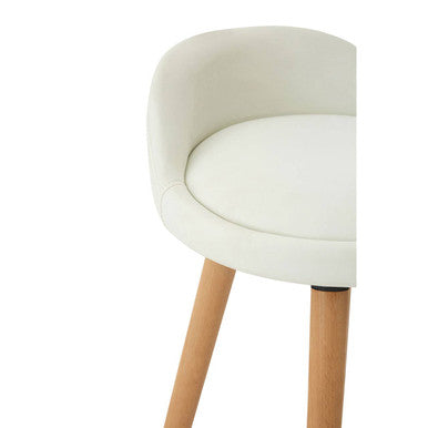 White Faux Leather Bar Stool