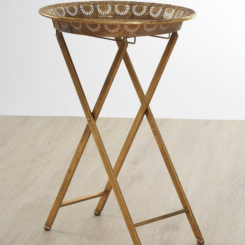 Gold Finish Folding Tray Table