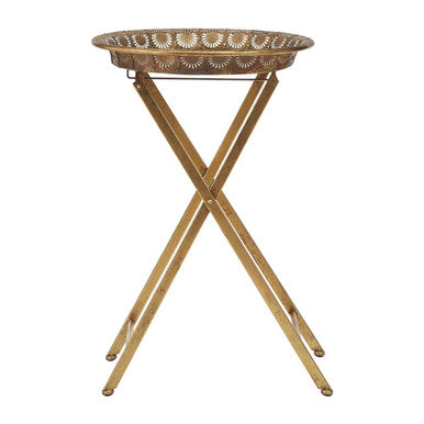 Gold Finish Folding Tray Table