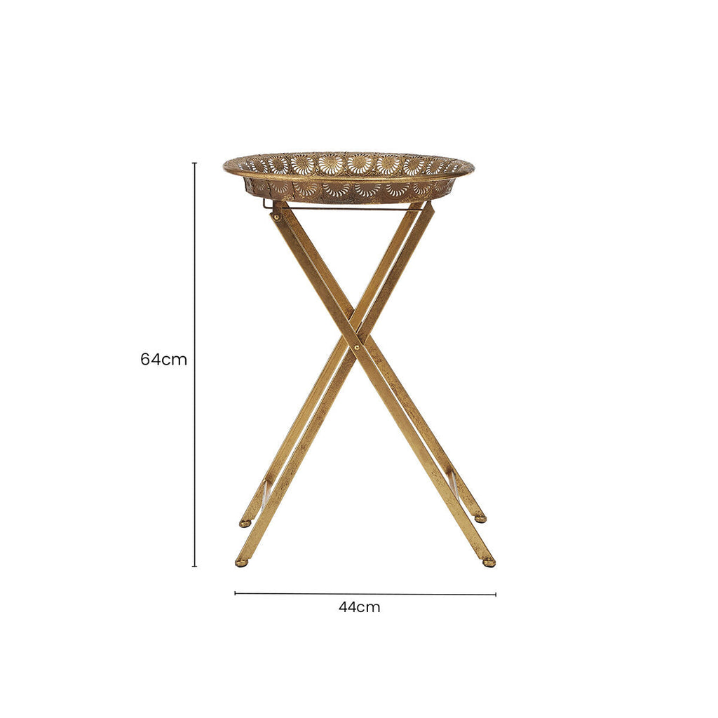 Gold Finish Folding Tray Table