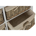 White Wooden Storage Unit with 4 Willow Drawers