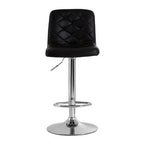 Diamond Stitched Black Faux Leather Bar Chair