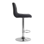 Diamond Quilted Grey Faux Leather Bar Chair