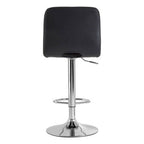 Diamond Quilted Grey Faux Leather Bar Chair