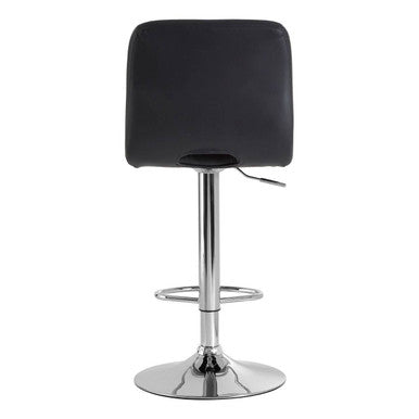 Diamond Quilted Grey Faux Leather Bar Chair