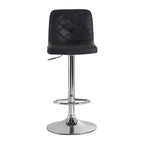 Diamond Quilted Grey Faux Leather Bar Chair