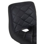 Diamond Quilted Grey Faux Leather Bar Chair