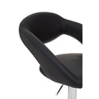 Black Faux Leather Bar Chair with Angled Back