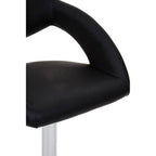 Black Faux Leather Bar Chair with Angled Back