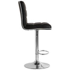 Black Faux Leather Bar Chair with Oval Foot Support