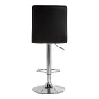 Black Faux Leather Bar Chair with Oval Foot Support