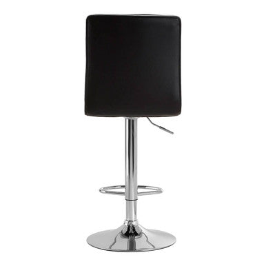 Black Faux Leather Bar Chair with Oval Foot Support