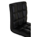 Black Faux Leather Bar Chair with Oval Foot Support