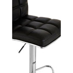 Black Faux Leather Bar Chair with Oval Foot Support
