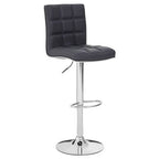 Grey Faux Leather Bar Chair with Angled Back