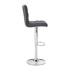 Grey Faux Leather Bar Chair with Angled Back
