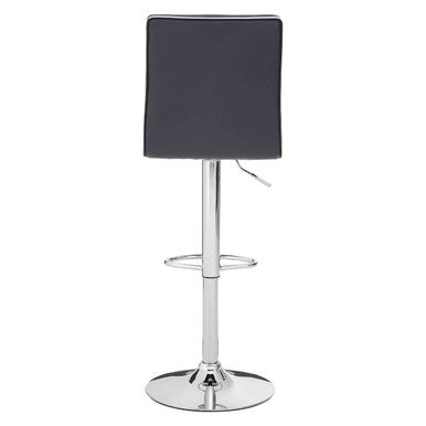 Grey Faux Leather Bar Chair with Angled Back