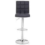 Grey Faux Leather Bar Chair with Angled Back