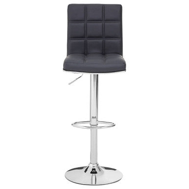 Grey Faux Leather Bar Chair with Angled Back