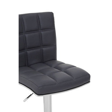 Grey Faux Leather Bar Chair with Angled Back