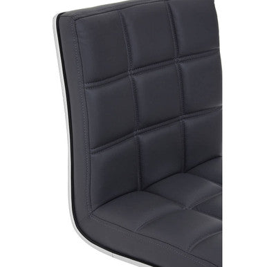 Grey Faux Leather Bar Chair with Angled Back
