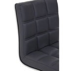 Grey Faux Leather Bar Chair with Angled Back