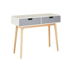 White and Grey Finish 2 Drawer Console Table