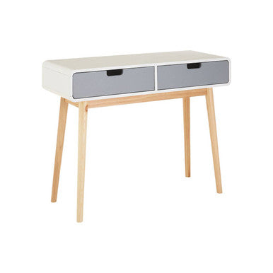 White and Grey Finish 2 Drawer Console Table