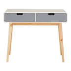 White and Grey Finish 2 Drawer Console Table