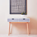 White and Grey Finish 2 Drawer Console Table