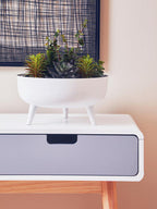 White and Grey Finish 2 Drawer Console Table