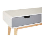 White and Grey Finish 2 Drawer Console Table