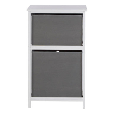 Grey Fabric 2 Drawer Chest