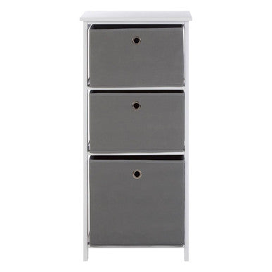 Grey Fabric 3 Drawer Chest