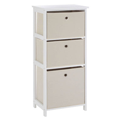 Natural Fabric 3 Drawer Chest