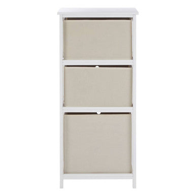 Natural Fabric 3 Drawer Chest
