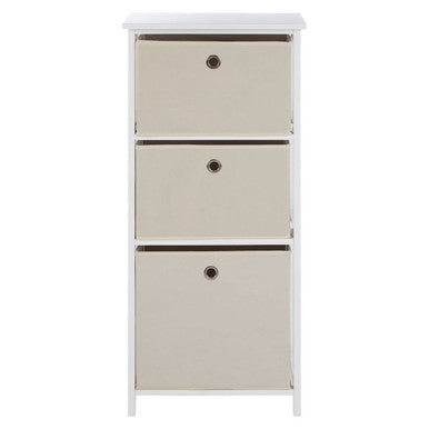 Natural Fabric 3 Drawer Chest