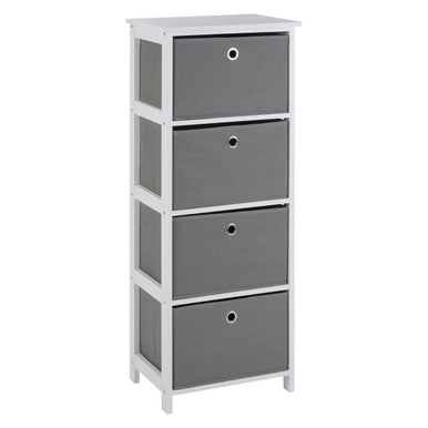 Grey Fabric 4 Drawer Chest