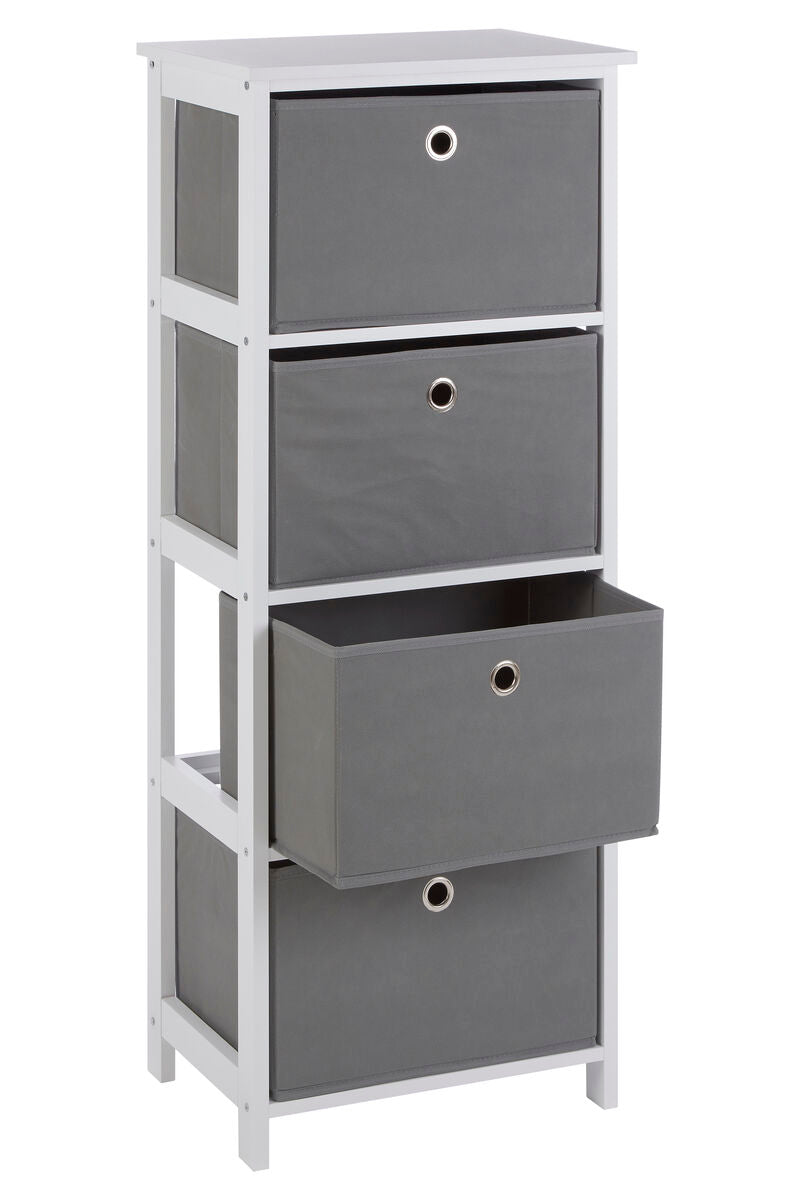 Grey Fabric 4 Drawer Chest