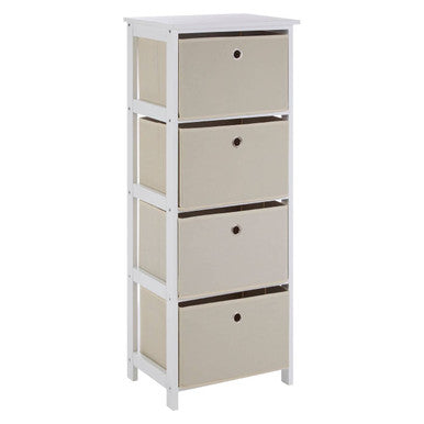 Natural Fabric 4 Drawer Chest