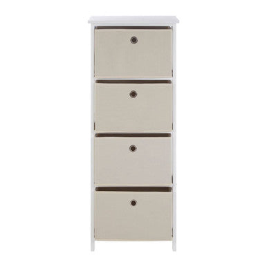 Natural Fabric 4 Drawer Chest