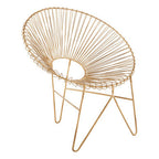 Gold Iron Occasional Chair with Metal Frame