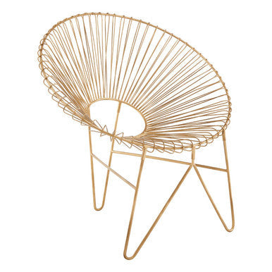 Gold Iron Occasional Chair with Metal Frame