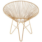 Gold Iron Occasional Chair with Metal Frame