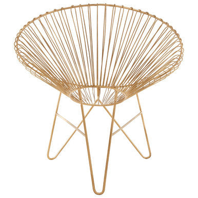 Gold Iron Occasional Chair with Metal Frame