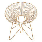 Gold Iron Occasional Chair with Metal Frame