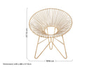 Gold Iron Occasional Chair with Metal Frame
